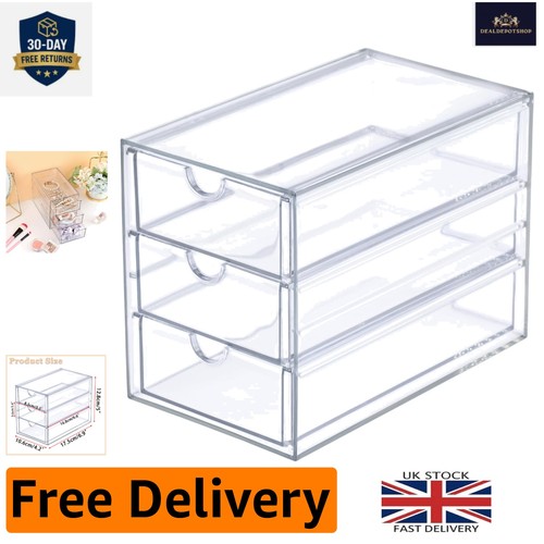 Transparent drawer hair - transparent, 3-drawer