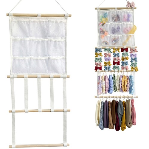 Wooden hair accessory storage - hair,